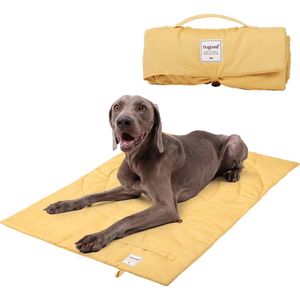 Draagbaar Hondenkussen - Opvouwbaar - Hondenbed - 95*65 cm - Hondenmat - Waterdicht - Hond buitenbed - Honden mand - Hondenmand Auto - Kattenbed - Kattenbed Buiten - Geel