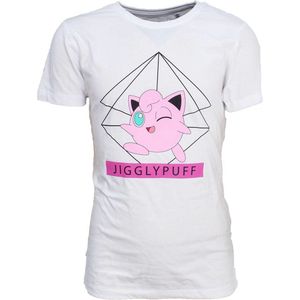 Pokémon Katoenen Kindershirt met Jigglypuff Wit/Roze