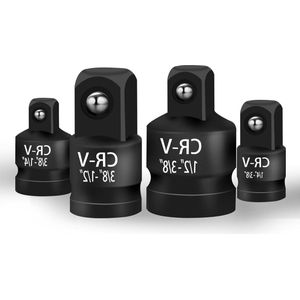 4 stuks dopsleuteladapters impact-adapters en reductor - krachtdopsleuteladapter - 1/2 inch naar 3/8 inch - 3/8 inch naar 1/2 inch - 1/4 inch naar 3/8 - aansluiting set .