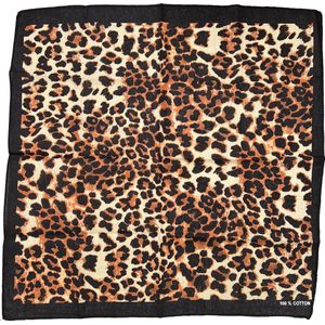 Fako Fashion® - Bandana - Hoofddoek - Mondbescherming - Zakdoek - Sjaal - Luipaard Print - 53x53cm - Bruin/Beige