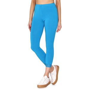 Merry Style MS-MS10-224-LE Dames Leggings met Kant - Sport - Vrijetijdsbroek - 7/8 Lengte - Viscose - Blauw - XS