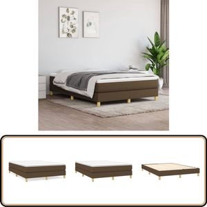 vidaXL Boxspring - Donkerbruin - 140x200 cm Boxspringbed - Boxspring - Tweepersoonsbed - Slaapkamer Meubilair - Bed Frame