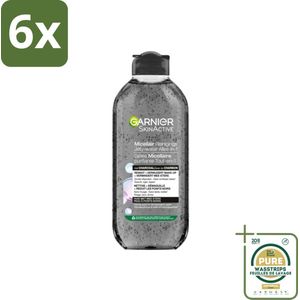 Garnier - SkinActive - Micellair Jelly-water - Alles-in-1 - Charcoal - 400 ml - Voordeelverpakking - 6 stuks - Houtskool - Gezichtsreiniger