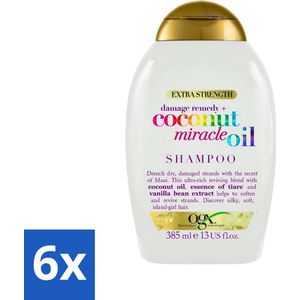 OGX - Coconut Miracle Oil - Shampoo - Voor Droog & Beschadigd Haar - 385 ml - Voordeelverpakking - 6 stuks
