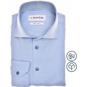 Ledub modern fit overhemd, twill, lichtblauw