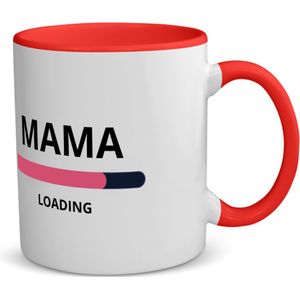 Akyol - mama loading koffiemok - theemok - rood - Moeder - ochtendkoffie laden - moeder cadeautjes - moederdag - verjaardagscadeau - verjaardag - cadeau - geschenk - kado - gift - moeder artikelen - 350 ML inhoud