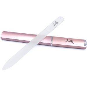 Kristalglas nagelvijl - zacht voor vingernagels - roségoud etui