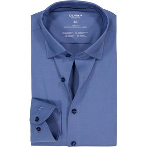 OLYMP - 24/7 Level 5 - Body Fit Overhemd - Blauw - Mouwlengte 7 - Strijkvriendelijk