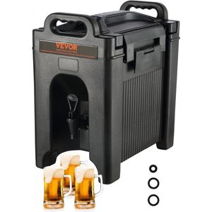 Dispenser voor warme en koude dranken Drankendispenser 9,5 L, LDPE Heet- en koudwaterfontein Grote drankendispenser met kraan voor koffie, koude melk, water, sap etc. Geïsoleerde kan 1-2 personen