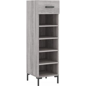 vidaXL - Schoenenkast - 30x35x105 - cm - bewerkt - hout - grijs - sonoma - eikenkleur