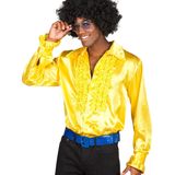 Boland - Party shirt geel (XL) - Volwassenen - Danser/danseres - 80's & 90's - Disco