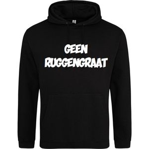 Ruggengraat | Hoodie | Sweater | Capuchon | Trui | Hooded | Print | Ruggengraat | Feest | Carnaval | Party | Zwart | Maat XL