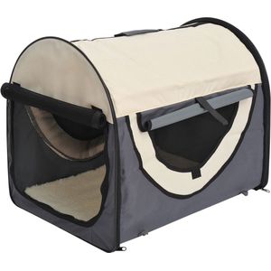 Honden draagtas - Hondendraagtas - Reismand - Reisbench - Hondentas - Opvouwbaar - M - 61x46x51cm - Grijs/Creme