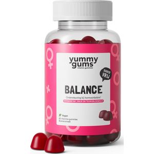 Yummygums Balance - Hormoon balans - suikervrije gummies - menstruatie - geen capsule, poeder of tablet - yummy gums - Bevat vitamines B6, B12, Teunisbloem, Salie en monnikspeper extract - 60 stuks