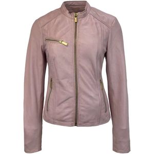 Dames Korte Roze Echte Leren Jas – Lotje M