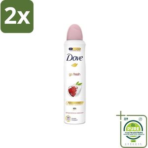 Dove - Deodorant - Spray Go Fresh - Granaatappel - Fruitige geur - 250 ml - Voordeelverpakking - 2 stuks - Dove Deodorant Spray - Geurige anti-transpirant