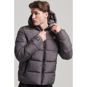 Superdry Hooded Sports Puffr Jacket Heren Jas - Dark Slate Grey - Maat L