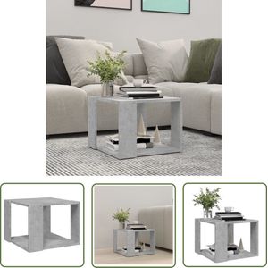 The Living Store Salontafel 40x40x30 cm bewerkt hout betongrijs - Salontafel - Bijzettafel - Houten Salontafel - Beton Grijs - Woonkamertafel