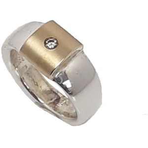 Ring - zilveren goud - diamant - verlinden juwelier
