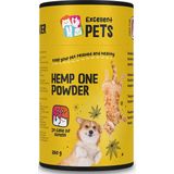 Excellent HempOne Powder – Aanvullend hondenvoer en kattenvoer – Smakelijk huisdierenvoer - Ideaal bij spanning – Geschikt voor honden en katten – 250 gram