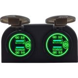 ProRide - PUSB1QC-G - USB Autolader - Groen - 12V - 4 Poorten met Schakelaar