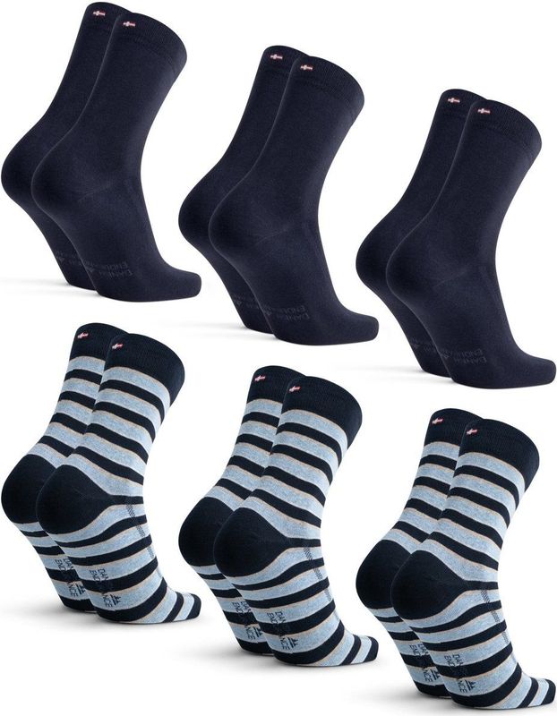 DANISH ENDURANCE - Katoenen Dress Socks - Marineblauw - 6 Paar - Super Zacht