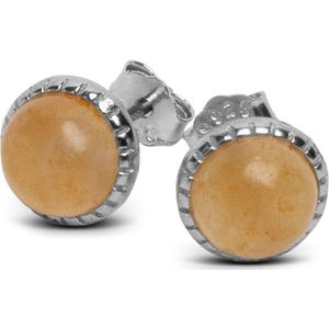 Zentana Topaas Oorknopjes - Oorstekers - 925 Sterling Zilverkleurig - Edelsteen Oorbellen