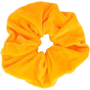 Haarsoires Haarelastiek Scrunchie – Basic – Velvet Stof – Felle Kleur Oranje - Haarkrinkel - Haar Elastiek met Stof - Zacht & Haarvriendelijk