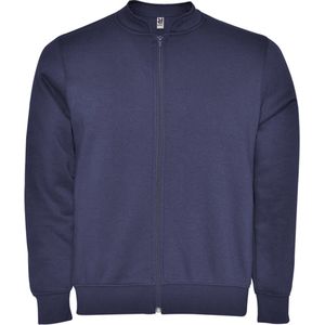 Denim Blauwe jas van geborstelde fleece en opstaande kraag model Elbrus merk Roly maat M