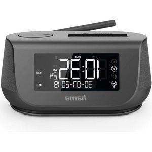 Digitale radio met wekker (DAB DAB+ Bluetooth USB-oplaadfunctie FM klokradio 2 wektijden weekendfunctie slaaptimer automaat helderheidsregeling) - Zwart