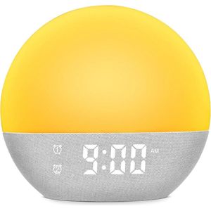 Wekker met Zonsopgang Simulatie, Dubbele Alarmen, Snooze functie, Slaapgeluiden en FM-Radio