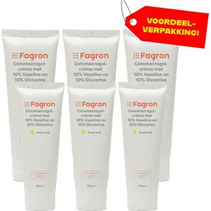 Fagron Cetomacrogolcrème Met 10% Vaseline & 10% Glycerine - 6x100 ml voordeelverpakking