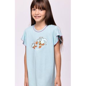 Woody slaapkleed meisjes/dames - licht turquoise - hermietkreeft - 251-10-BDR-S/708 - maat 176