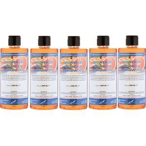 Douchegel Sweet Orange & Cedarwood 500 ml - met klepdop - set van 5 stuks - transparant - Showergel