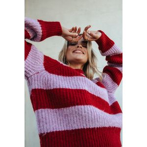 Colourful Rebel Kinza Stripe Knitted Sweater- XL