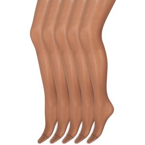 Grote maten panty | Niet gevormd | 30 Denier | Merk: Marianne | Maat: XL t/m XXXL | Kleur: Muscat | 5 Paar