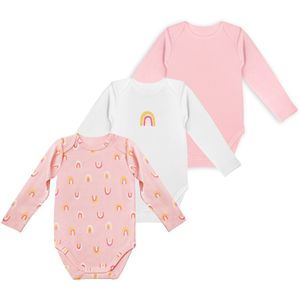 DIM - Langarmbody Set - Wit - Biokatoen - 3 Stuks