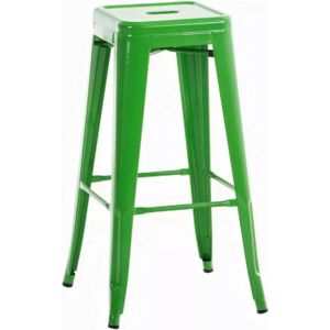 In And OutdoorMatch Barkruk Brad - Zonder rugleuning - Set van 1 - Ergonomisch - Barstoelen voor keuken of kantine - Groen - Metaal - Zithoogte 77cm