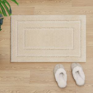 Badmat Toiletmat Creme Antislip Wasbaar Waterabsorberend- 50x80 CM