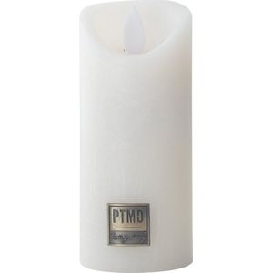 PTMD LED Kaars rustiek wit 5 x 5 x 12,5 cm. - LED Light Candle rustic white moveable flame XS