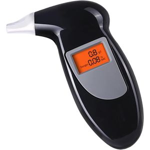Blaasalcoholdetector, Ademalcoholtester Zwart Draagbaar Gevoelig Hoge Nauwkeurigheid Luchtblaasalcoholtester met 5 Mondstukken