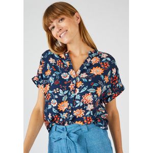 Damart - Crêpe overhemdblouse *pure viscose Lenzing(TM) EcoVero(TM) vezels. - Dames - Blauw - 38