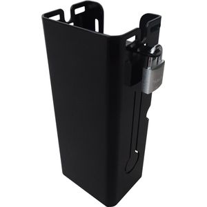 Laadhouder afsluitbaar - Elektrische Fiets Opladerhouder Zwart maat M (210x80x55mm) - Lader ophangen en vergrendelen - Lader op slot