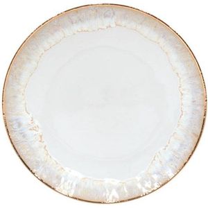 Kitchen trend - Taormina - dinerbord wit met gouden rand - servies - set van 6 - 27 cm rond