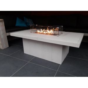 Vuurtafel Tree Terrasverwarmer White Wash steigerhout 80x150x50cm