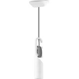 Home Sweet Home - Moderne Verlichtingspendel Move me-Twist - hanglamp geschikt voor E27 LED lichtbron - Wit - 10.5/10.5/170cm - Pendellamp geschikt voor woonkamer, slaapkamer en keuken