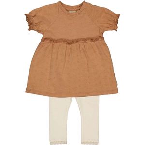 Quapi Kidswear Jurk Gaja Rust en Legging Off white maat 74