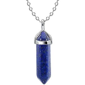 Lapis Lazuli - ketting zeshoekige natuursteen met hanger