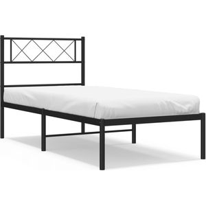 vidaXL-Bedframe-met-hoofdbord-metaal-zwart-80x200-cm