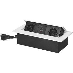 Inbouw Stopcontact met USB-oplader en Vlakke Rand - Meubelcontactdoos voor Bureau